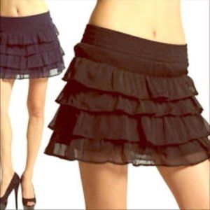❤️3/15$ Zenana Outfitters Black Ruffle Mini Skirt